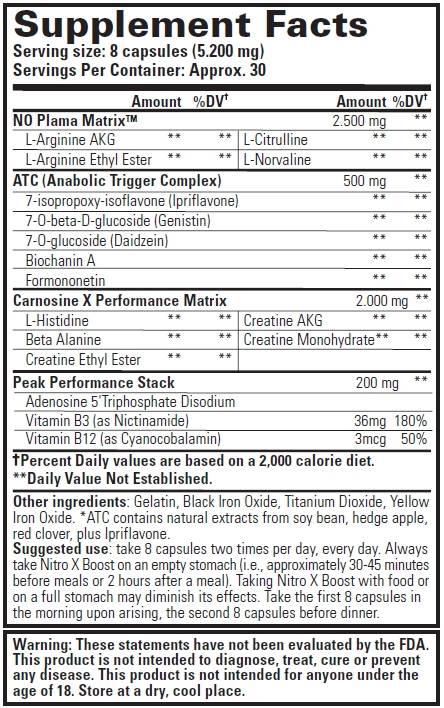 Nitro X Boost 240 κάψουλες