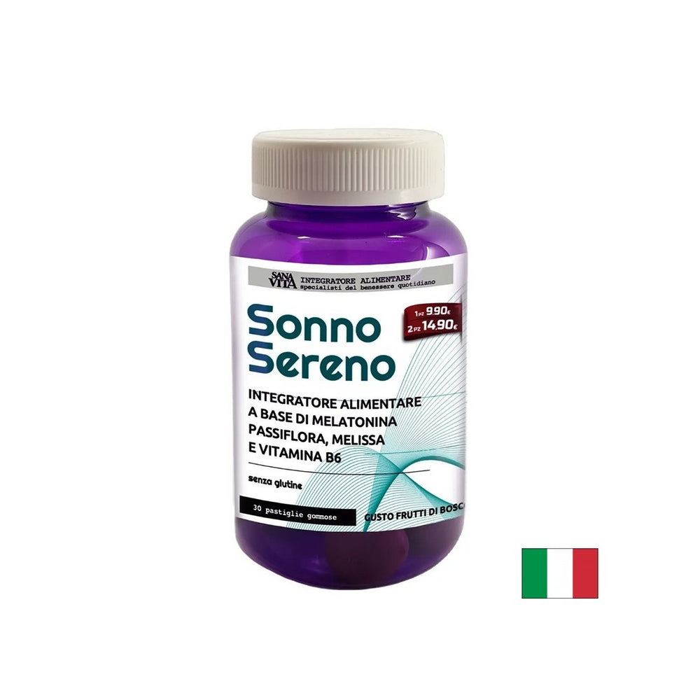 Μελατονίνη + Πάθος, βάλσαμο λεμονιού και βιταμίνη Β6 - για άγχος, αϋπνία, άγχος, 30 δισκία ζελέ