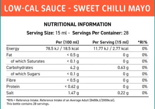 Fit Cuisine Low-Cal Sauce | Sweet Chilli Mayo - 425 ml - Nutra Best Europe
