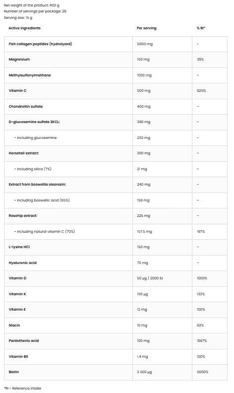 Flex Revive | with Fish Collagen, Boswellia & Rose Hips - 400 grams - Nutra Best Europe