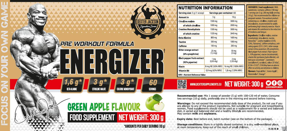 Gold Series | Energizer Pre-Workout Formula - 300 grams - Nutra Best Europe