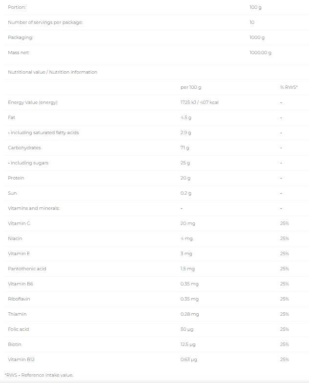 Bestia Ultra Gainer - 1000 γραμμάρια