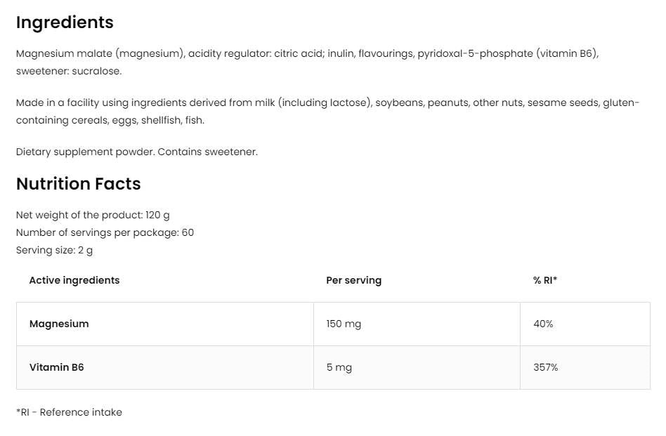 Μαγνήσιο Μευκικό σκόνη 150 mg - 120 γραμμάρια