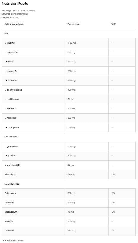 Eaadvanced | Με γλουταμίνη και ηλεκτρολύτες - 540 γραμμάρια