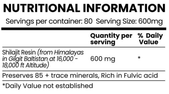 Shilajit ισχυρή φυσική ορυκτική ρητίνη - 50 γραμμάρια