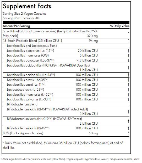 Η καθημερινή προβιοτική + των ανδρών + Prebiotic FOS - 60 κάψουλες