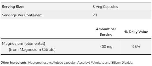 Κιτρικό μαγνήσιο 400 mg - 60 κάψουλες