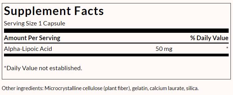 Άλφα λιποϊκό οξύ 50 mg - 120 κάψουλες