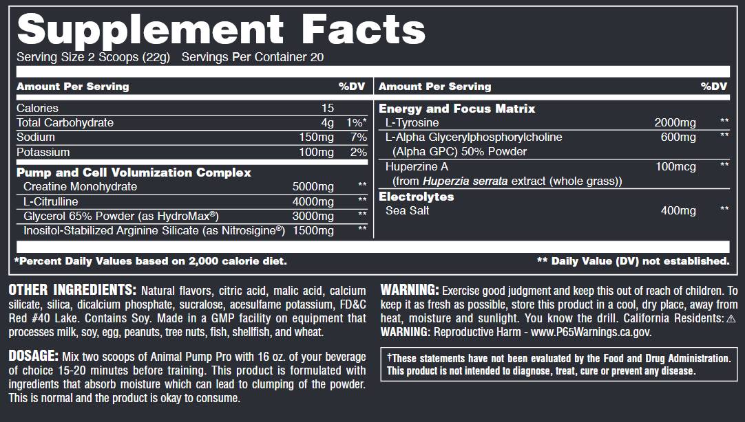 Animal Pump Pro - 440 γραμμάρια
