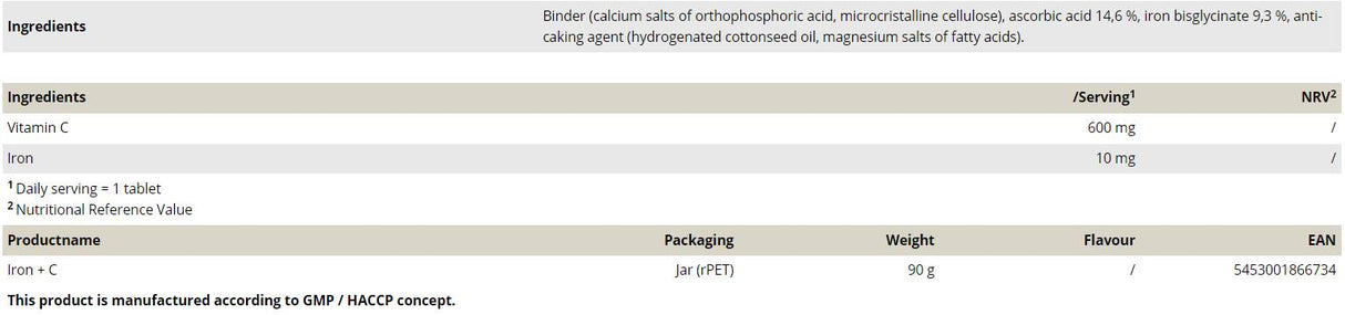 Σίδερο + C - 120 δισκία