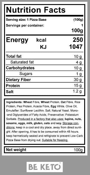 Ιταλική βάση πίτσα Keto - 100 γραμμάρια