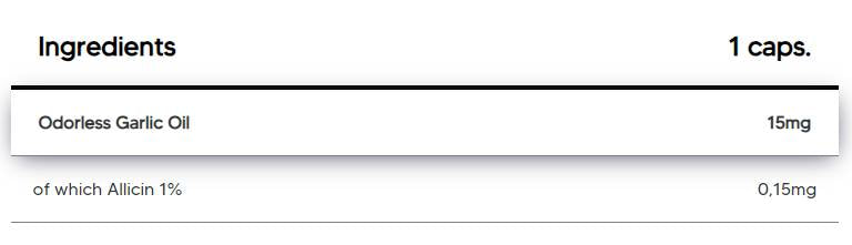 Σκόρδο 15 mg | Με 1% αλικίνη - 120 κάψουλες