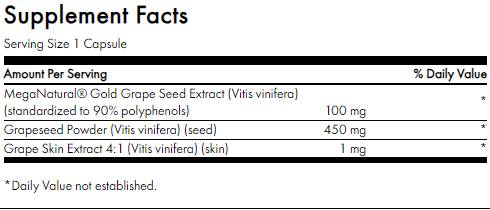 Εκχύλισμα σπόρων σταφυλιών | Με Meganatural Gold 60 κάψουλες