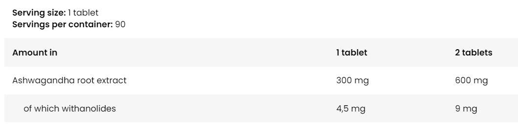 Ashwagandha 600 mg - 90 δισκία
