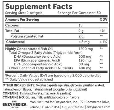 Aqua Biome Omega -3 Classic Strenge 1200 mg - 60 κάψουλες πηκτής