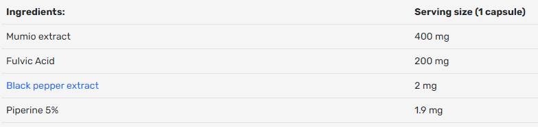 Mumio Shilajit 400 mg - 100 κάψουλες