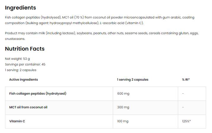 Καρύδα & κολλαγόνο | Marine Collagen with MCT - 90 capsules