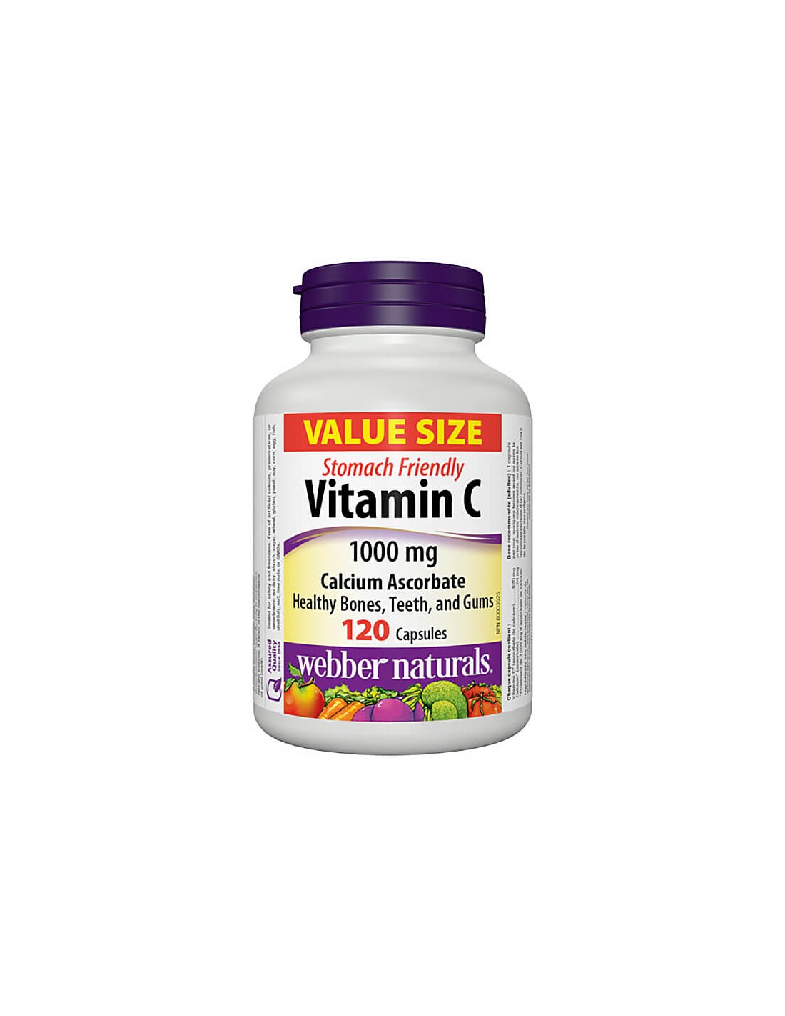 Vitamin C Calcium Ascorbate – Витамин С (калциев аскорбат) 1000 mg, 120 капсули Webber Naturals - Feel You