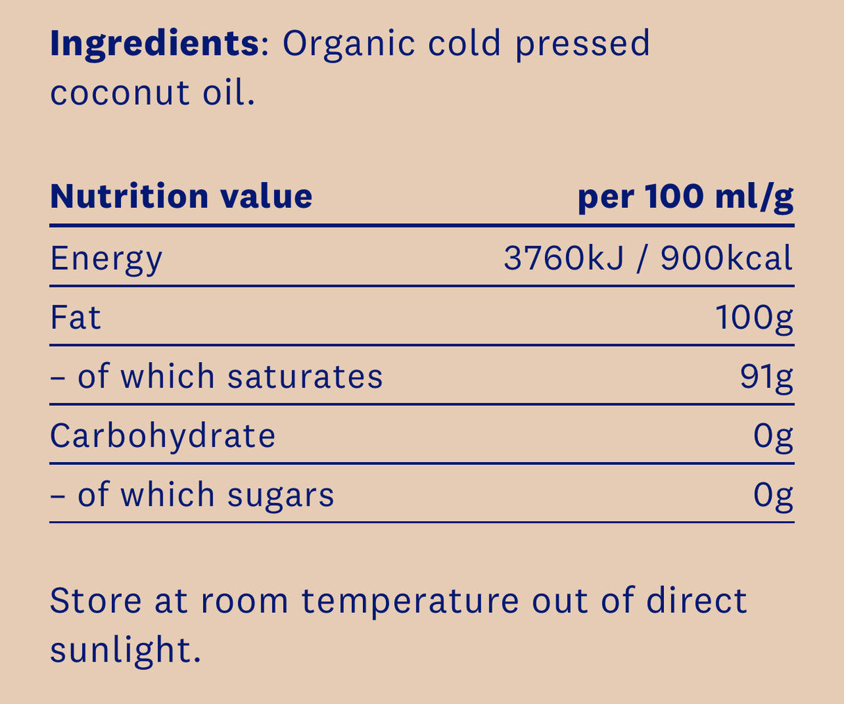 Eco Coconut Oil (Virgin, Organic, Cold Pressed) x 500ml