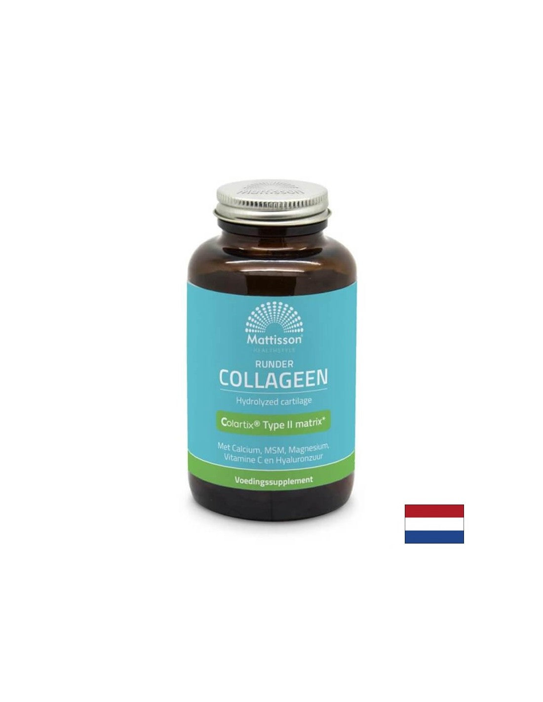 Healthy joints and beautiful hair and skin - Collagen Bovine (type 2) with calcium, magnesium, vitamin C and hyaluronic acid, 180 capsules Mattisson Healthstyle - Nutra Best Europe