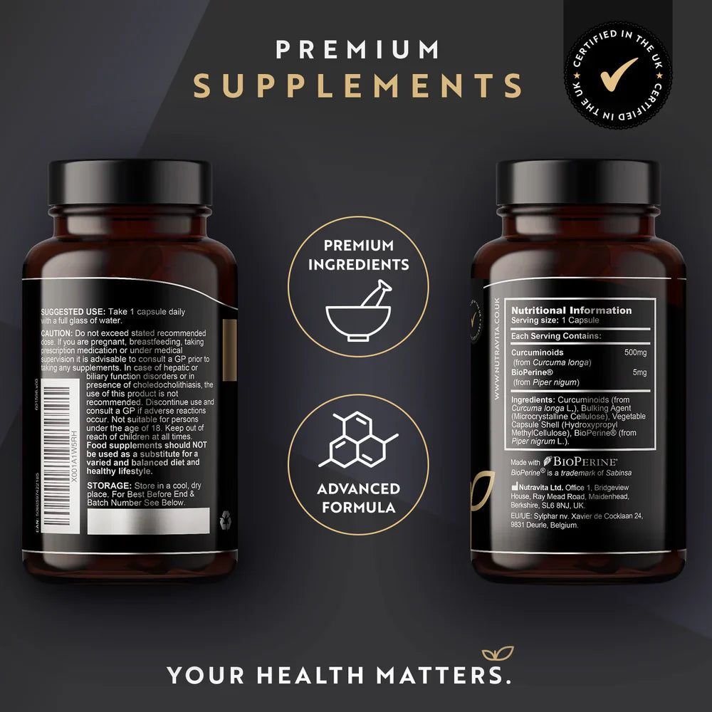 Curcumin Premium 95% κουρκουμινάτες με Bioperine® - 120 κάψουλες