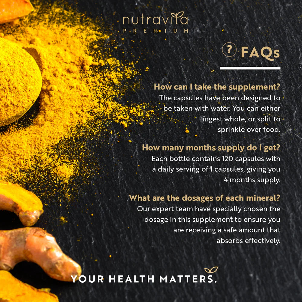 Curcumin Premium 95% κουρκουμινάτες με Bioperine® - 120 κάψουλες