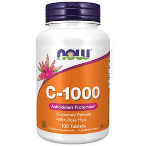 Vitamin C-1000 with Rose Hips / Sustained Release - 100 Tablets - Nutra Best Europe