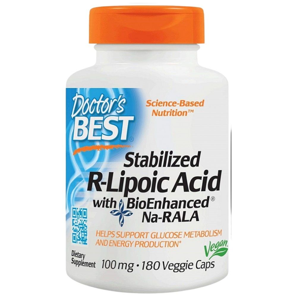 Το καλύτερο R-Lipoic Acid/σταθεροποιημένο Na-R-ALA 100 mg-180 κάψουλες