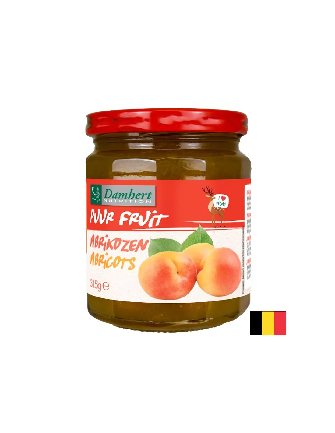 100% μαρμελάδα βερίκοκου (χωρίς ζάχαρη), 315 g