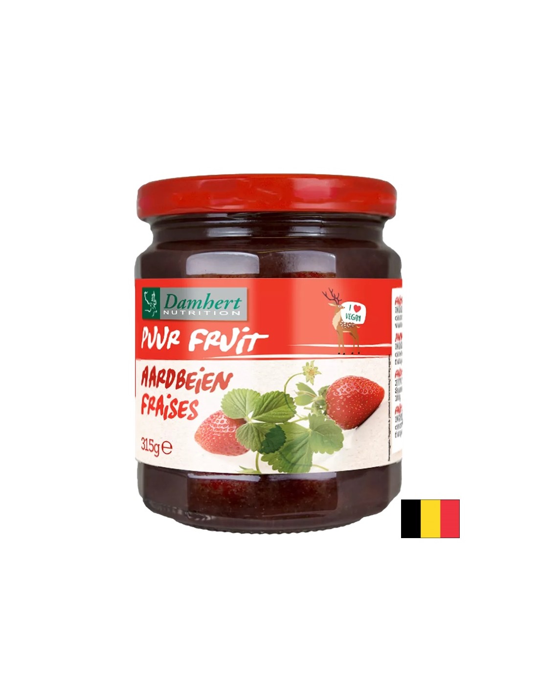 100% μαρμελάδα φράουλας (χωρίς ζάχαρη), 315 g