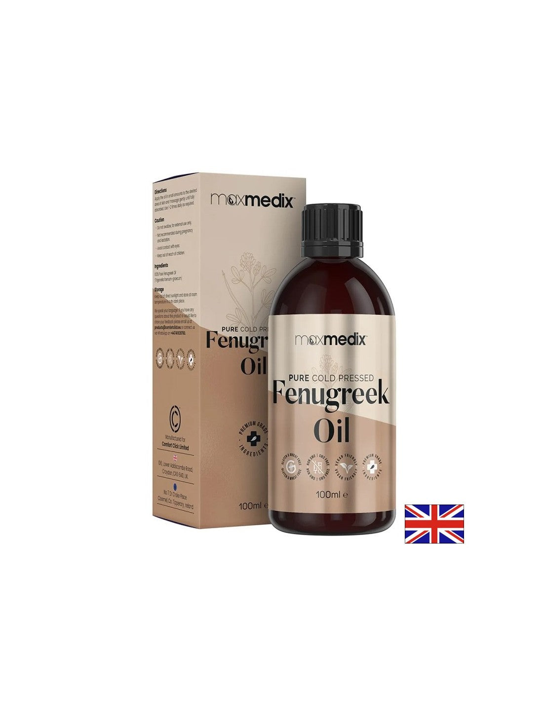 100% φυσικό ψυκτικό πετρέλαιο Fenugreek (σπόροι), 100 ml
