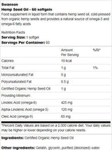 Έλαιο από σπόρους κάνναβης 1000 mg 60 κάψουλες gel
