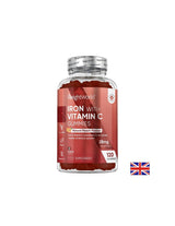 Αναιμία - Σίδερο + Βιταμίνη C Gummies, 120 δισκία ζελέ, γεύση ροδάκινου