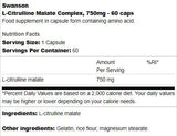 Κύτταρο Μαλικού συμπλέγματος L-Citrulline 750 mg 60 κάψουλες