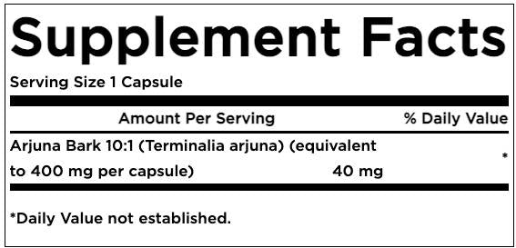 Απόσπασμα φλοιού Arjuna 40 mg 60 κάψουλες
