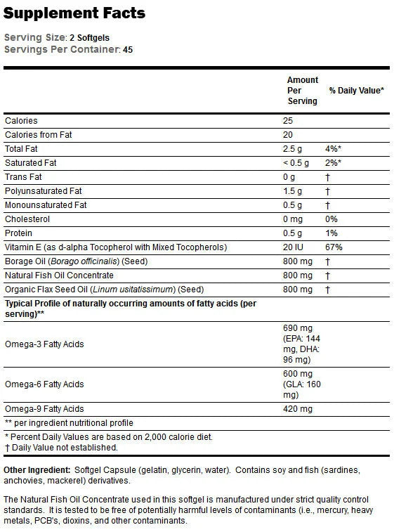 Super Omega 3-6-9 1200 mg-90 κάψουλες πηκτής