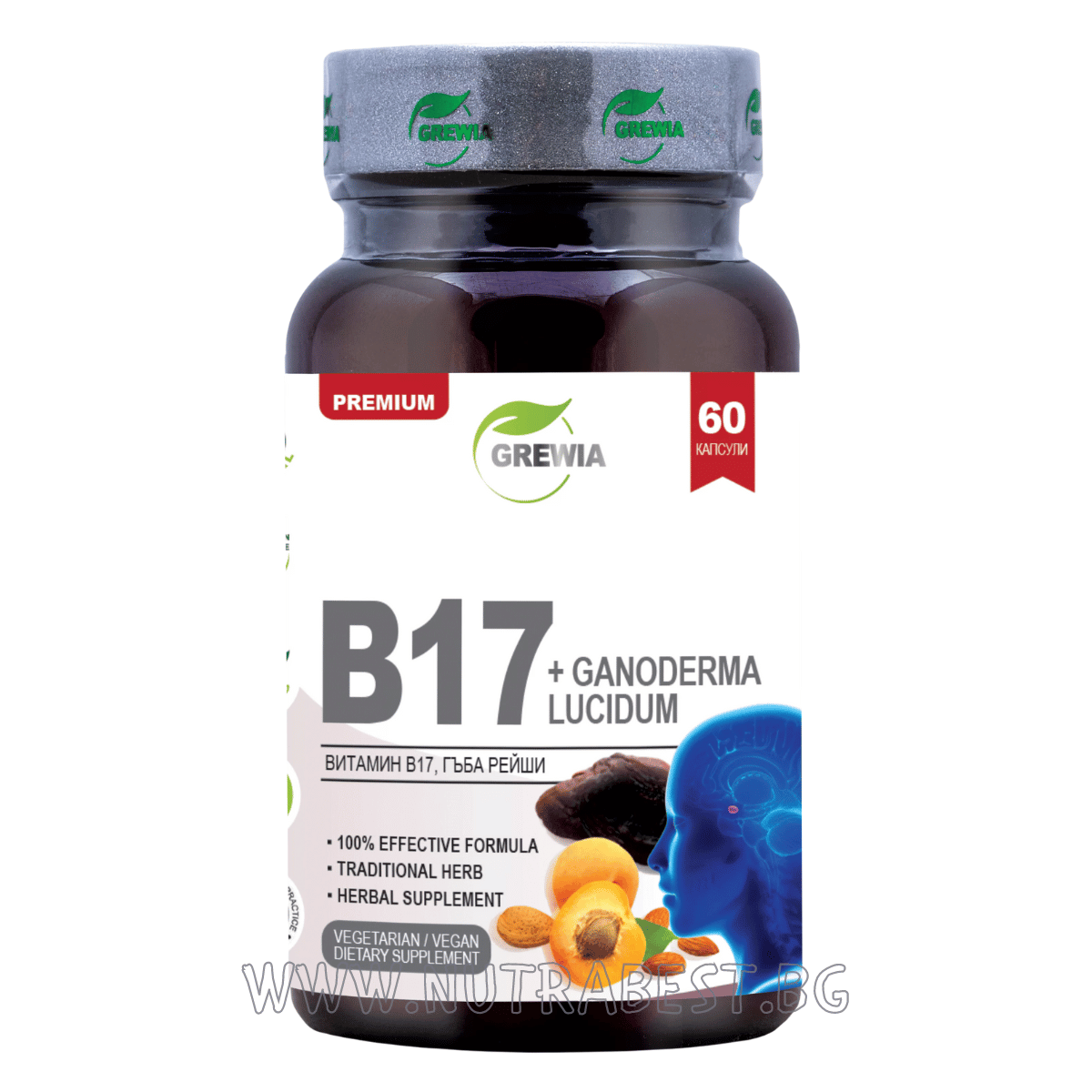 Βιταμίνη Β17 (B17) + Amigdalina + Ganoderma Lucidum 60 Caps Grewia