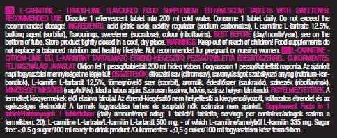 Αναβρασκές L-καρνιτίνη 500mg/20 καρτέλες.