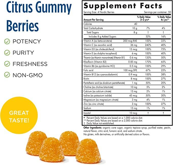 Σκανδιναβικά μούρα Multivitamin - 200 gummies
