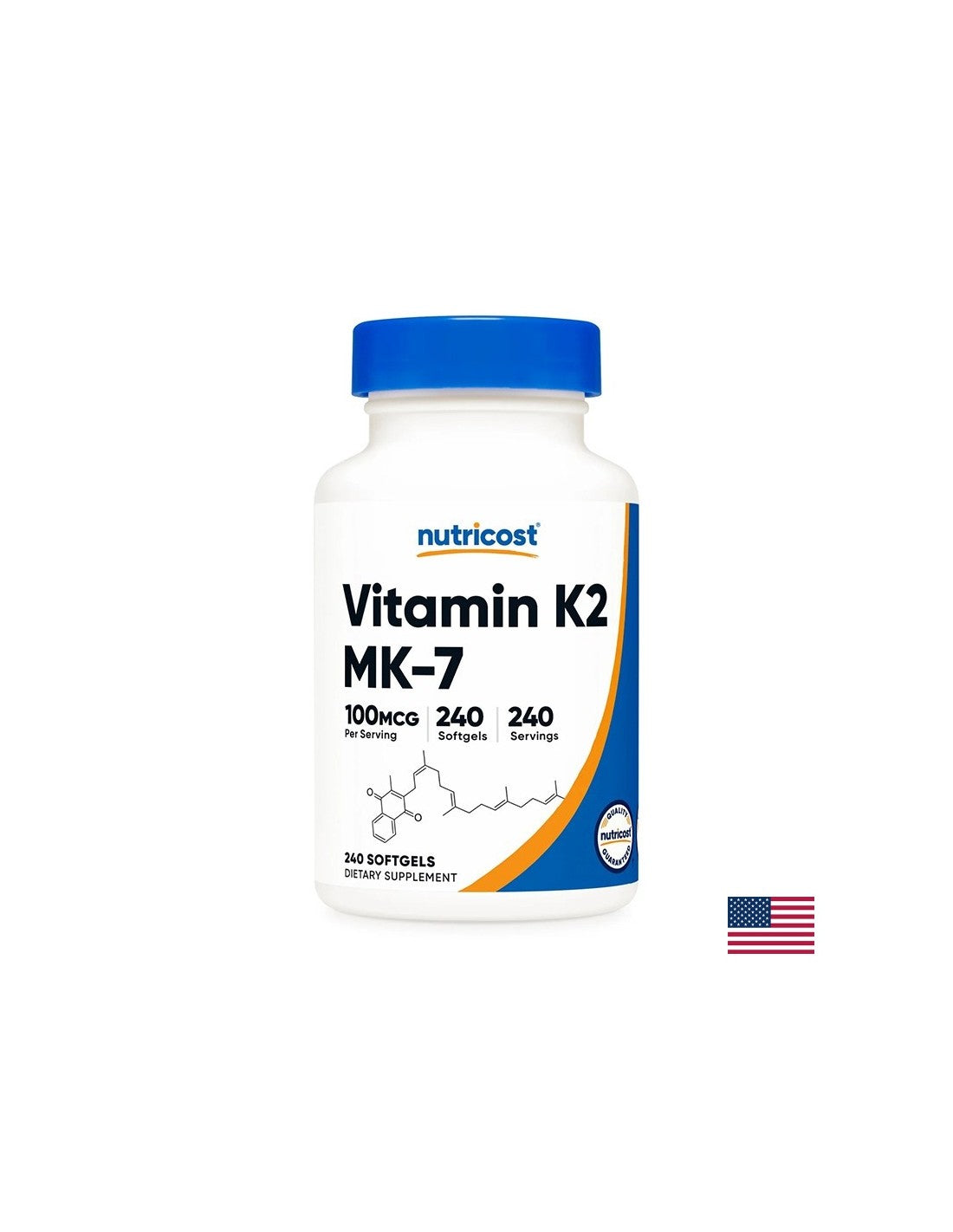 Οστά και αρθρώσεις - Βιταμίνη K2 100 µg, 240 μαλακές κάψουλες <tc>Nutricost</tc>