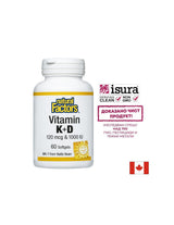 Βιταμίνη K2 120 mcg και D3 1000 IU, 60 μαλακές κάψουλες <tc>Natural Factors</tc>