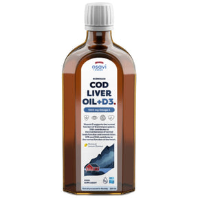 Norwegian Cod Liver Oil + D3 | Lemon Flavored Liquid Omega + D3 - 250 ml - Nutra Best Europe