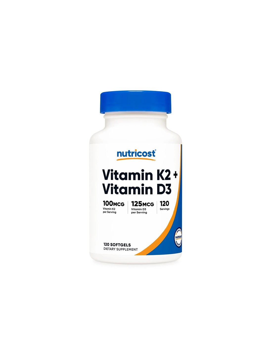 Οστά και δόντια - Βιταμίνη K2 + Βιταμίνη D3, 120 <tc>Nutricost</tc> κάψουλες μαλακής γέλης