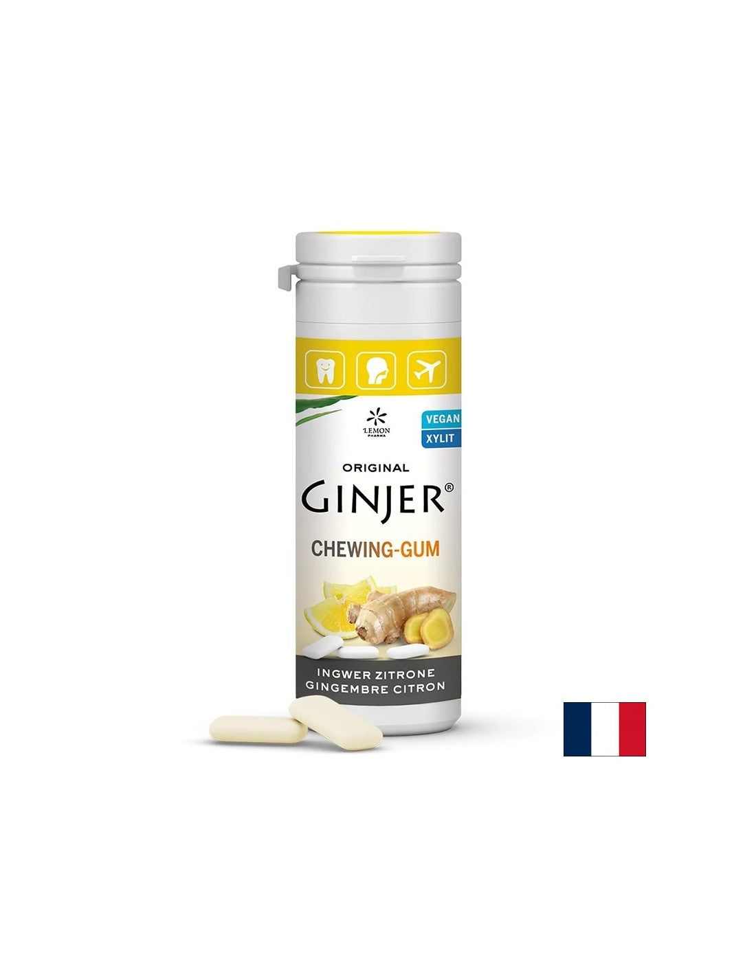 Τσίχλα τζίντζερ με λεμόνι (20 τεμάχια) <tc>Lemon Pharma</tc>