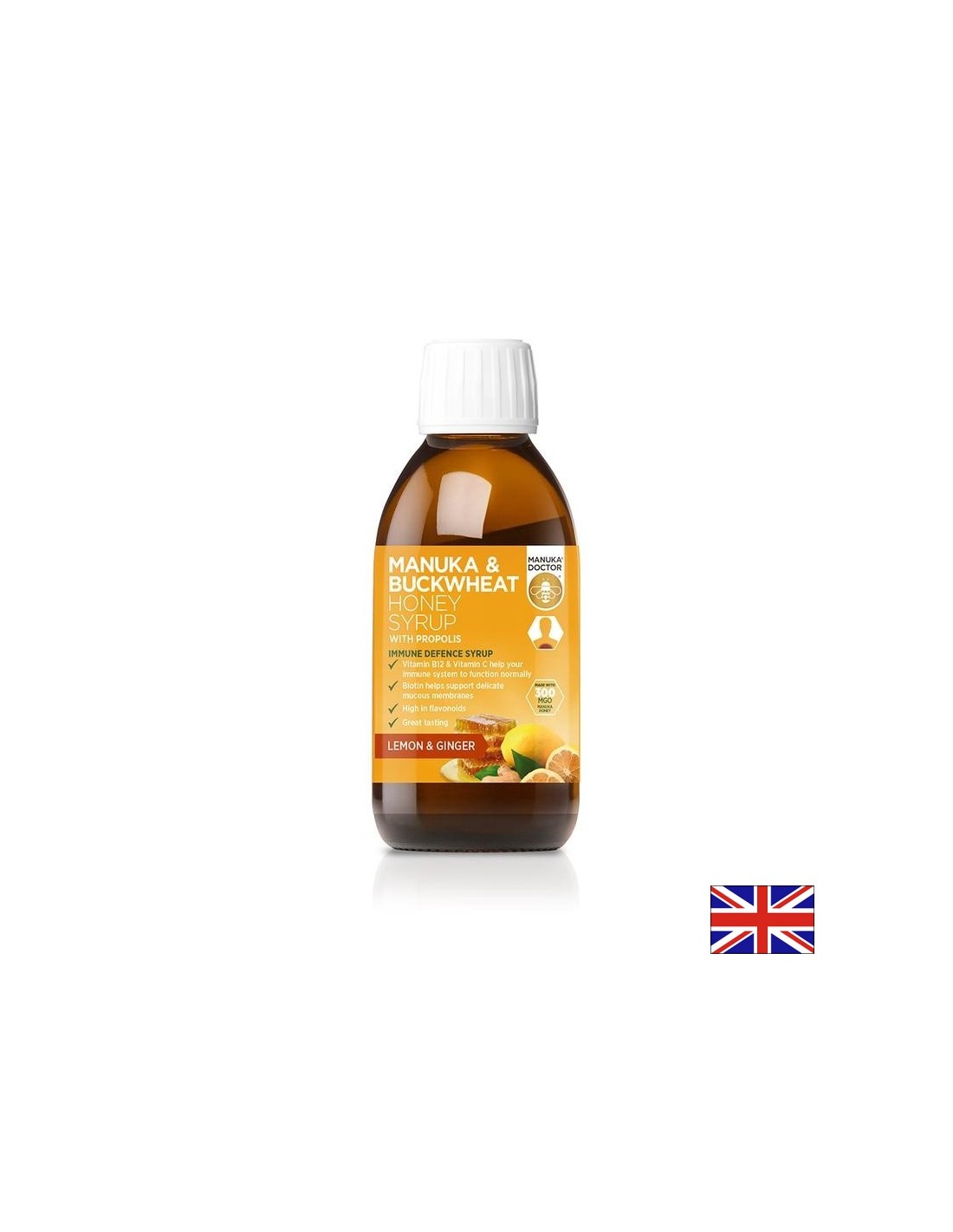 Manuka Δυμβικό σιρόπι με μέλι με πρόπολη (σιρόπι μελιού manuka με προποληψία/ισχυρή ανοσία, 200 ml
