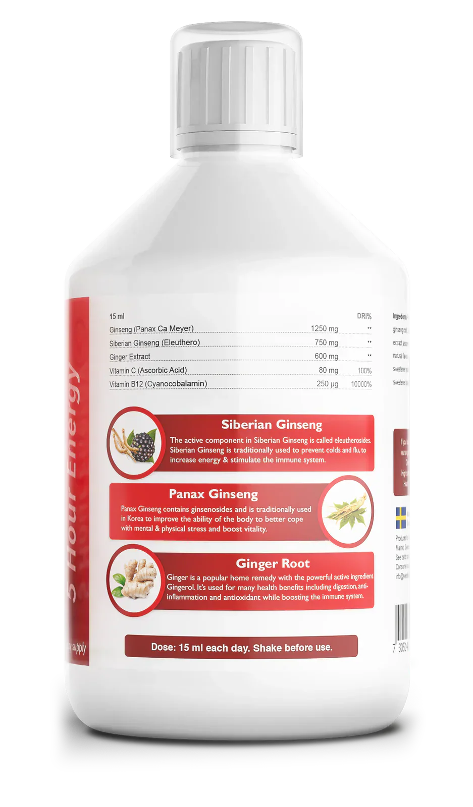 Ginseng 2000 mg - με εκχύλισμα τζίντζερ - 500 ml