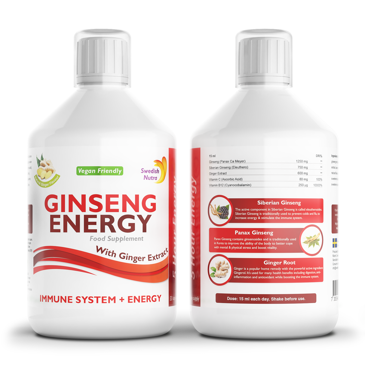 Ginseng 2000 mg - με εκχύλισμα τζίντζερ - 500 ml