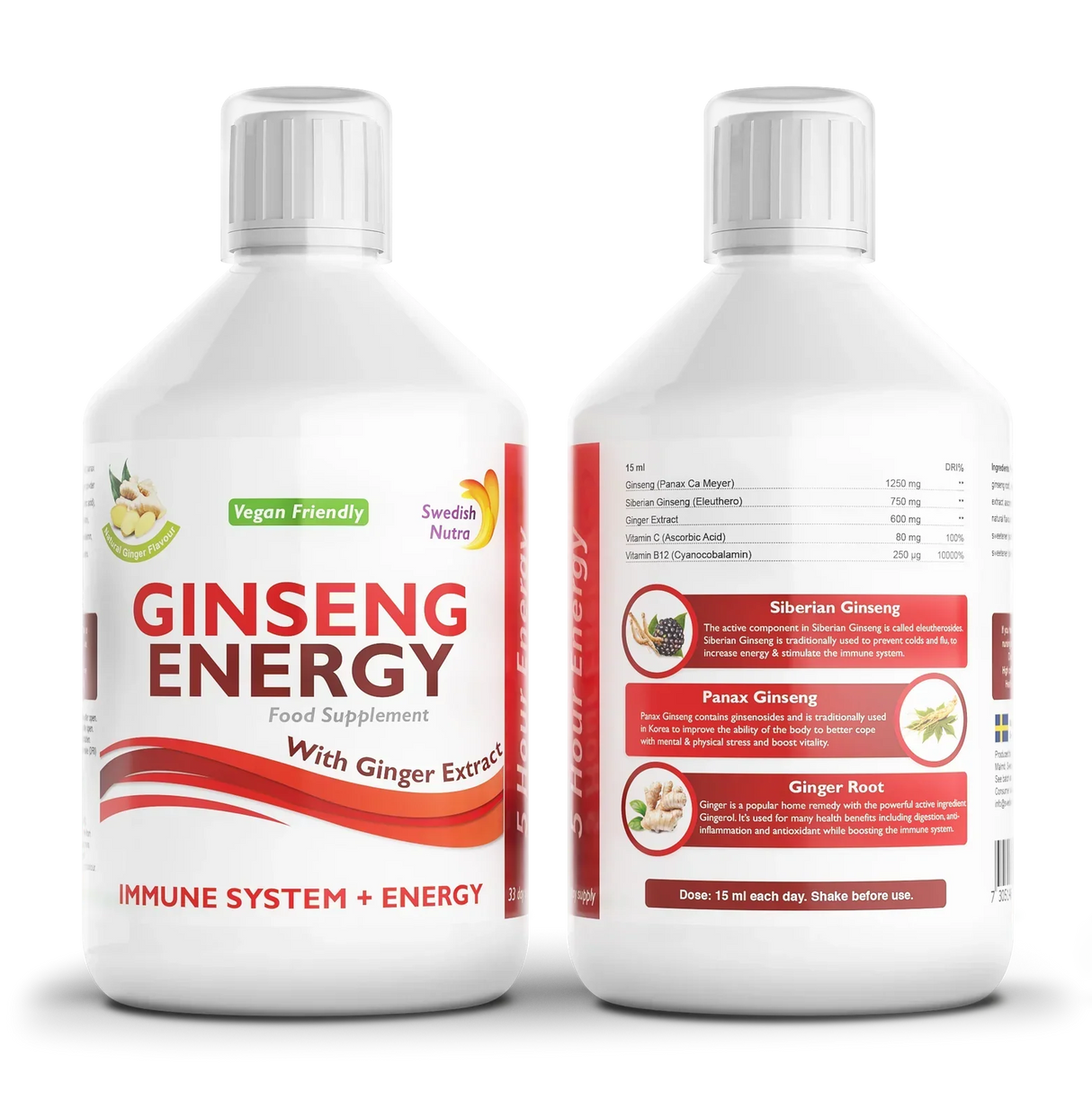 Ginseng 2000 mg - με εκχύλισμα τζίντζερ - 500 ml