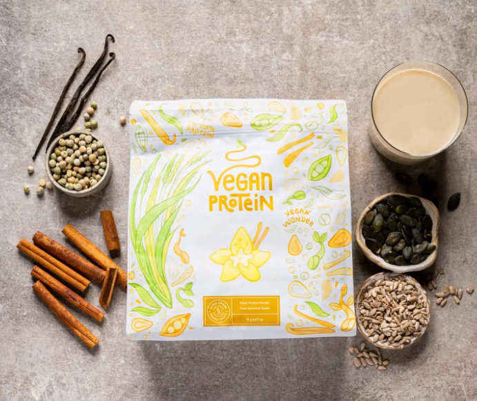 Vegan Protein - Βανίλια γεύση που κατασκευάστηκε στη Γερμανία (2 x 600 g)