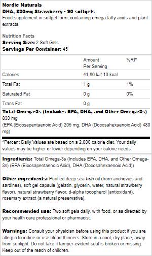 DHA 830 mg - 90 κάψουλες γέλης